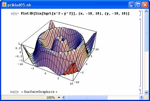 Príklad 5 Vytvorte statickú stránku, ktorá zobrazí prostredníctvom web stránky 3D graf, ako výsledok príkazu Plot3D.