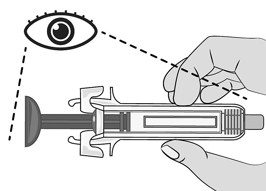 Pri používaní injekčnú striekačku držte len za jej telo, pretože každý kontakt s uvoľňovacími výčnelkami môže spôsobiť predčasné uvoľnenie plastického krytu ihly.