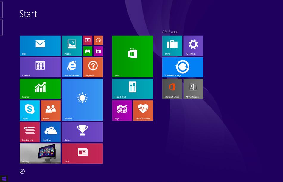 Tlačidlo Start (Štart) Operačný systém Windows 8.1 obsahuje tlačidlo Start (Štart), ktoré umožňuje prepínať medzi dvoma najnovšími aplikáciami, ktoré ste otvorili.