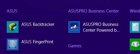 ASUSPRO Business Center ASUSPRO Business Center je centrum aplikácie, ktorý obsahuje niektoré exkluzívne aplikácie ASUS a Intel Small Business Advantage (SBA) na zlepšenie ovládateľnosti pri