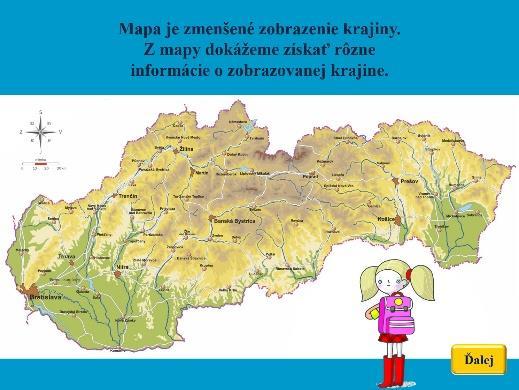 Slovensko na mape, prezentácia Farby na