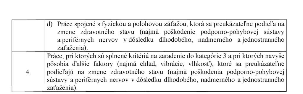 Strana 8 Zbierka zákonov Slovenskej republiky 448/2007 Z. z. p) Psychická pracovná záťaž 9 ) Práce, pri ktorých psychická pracovná záťaž posudzovaná podľa charakteristík práce a 2.