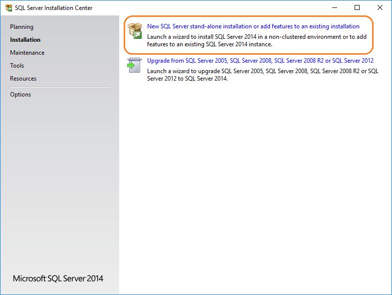 2.2 Inštalácia Microsoft SQL 2014 Express Postup inštalácie SQL servera je