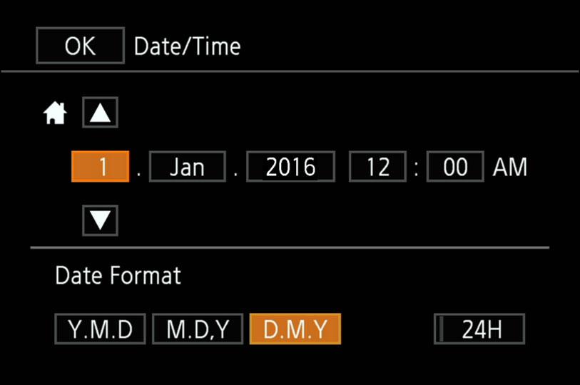 Nastavenie dátumu, času a jazyka Nastavenie dátumu, času a jazyka Nastavenie dátumu a času Videokameru môžete používať až po nastavení dátumu a času.