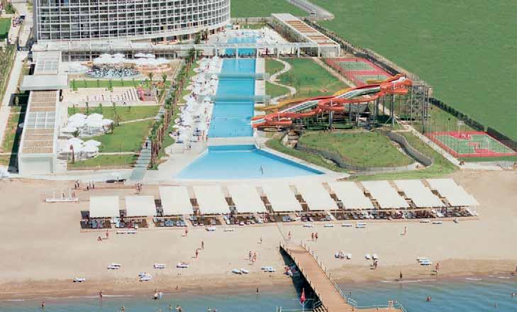 Turecko I Antalya-Kundu OBĽÚBENÝ Hotel KERVANSARAY KUNDU Moderný hotelový komplex plný zelene sa nachádza v novovybudovanej