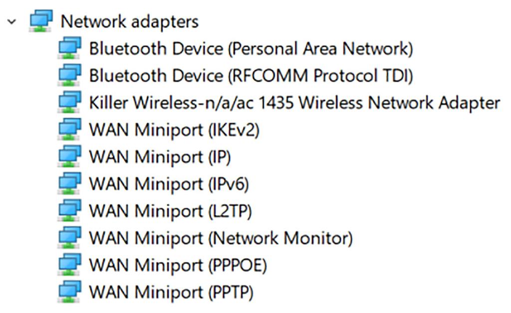Ovládače Intel Wi-Fi a Bluetooth V nástroji Správca zariadení skontrolujte, či je ovládač sieťovej karty nainštalovaný. Nainštalujte aktualizácie ovládača z adresy www.dell.com/support. Tabuľka 32.