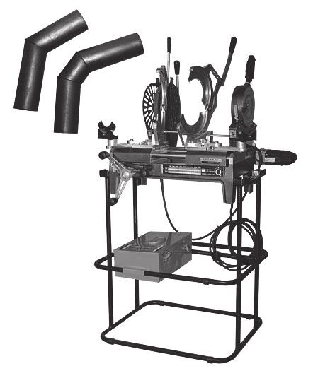 Gewicht / 50 kg Cena na dopyt. Mobilný zvárací automat pre manuálne zváranie potrubia Ø 40-160 mm. Pomocný nástroj nainštalovaný na kovový rám umožňujúci zváranie v uhle (max 30 ).