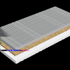 Matrac je vhodný na všetky lamelové rošty, alebo pevnú podložku. Jadro matraca tvorí vysokoelastická studená HR pena 35kg/m3 a PUR pena 30kg/m3.