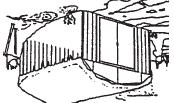 Žiadne hĺbenie či použitie betónu, jednoducho vložte lano pod strechu, cez strešné trámy, do vrtákov a zavŕtajte ich do zeme. Na domčeky väčšie ako 0' x 9' (3,0 m x,6 m) použite sady.