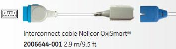 senzorom pre batoľata, 3ks/ 3 Saturačné káble Nellcor Oxi Smart k monitorom Dash3000/4000/5000 a