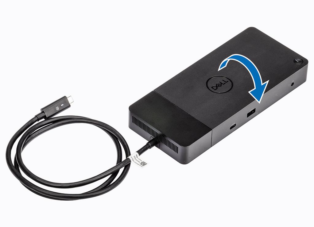Odstránenie modulu kábla s rozhraním USB Type- C 8 Dokovacia stanica Dell WD19 sa dodáva spolu s pripojeným káblom s konektorom USB Type-C.