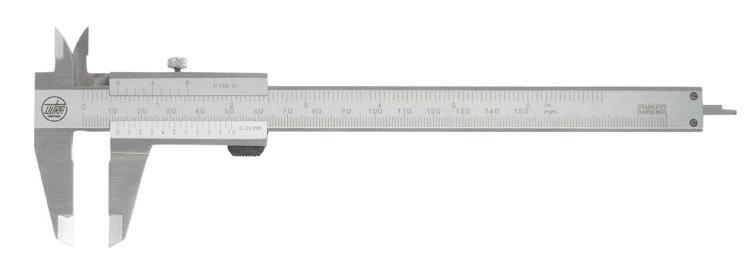 Obj.č.1866101 Posuvné meradlo - štandardné vyhotovenie s plochým hĺbkomerom - rozsah 0-150mm/0.