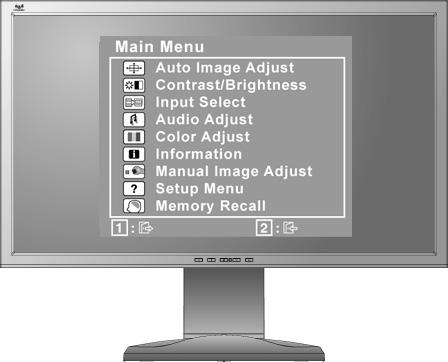 Nastavenie obrazu na obrazovke Pomocou tlačidiel na prednom ovládacom paneli dokážete zobraziť a nastavovať ovládače obrazovkového displeja OSD zobrazené na obrazovke.