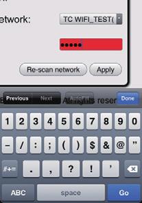 3 Do červeného poľa zadajte heslo vašej siete Wi-Fi a potom kliknite alebo