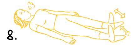 9. Kĺbová pohyblivosť: kolenný a bedrový kĺb ZP: Ľah na chrbte, HKK pozdĺž tela.