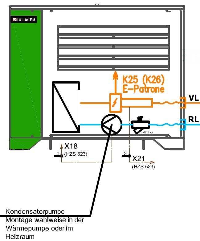 6 INŠTALÁCIA Čerpadlo ( = čerpadlo kondenzátora) pred deliacim výmenníkom tepla je súčasťou dodávky tepelného čerpadla.