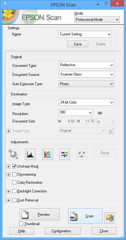 Skenovanie Skenovanie úpravou kvality obrázka (Profesionálny režim) Obrázky môžete skenovať počas úpravy kvality a farby.