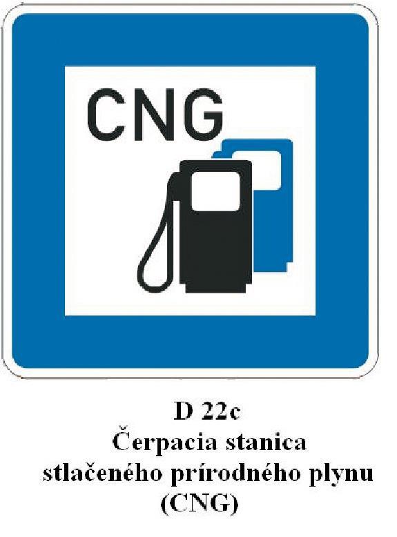 Informatívne značky sa označenie dopravnej značky Čerpacia stanica D 22 nahrádza označením D 22a a za vyobrazenie dopravnej