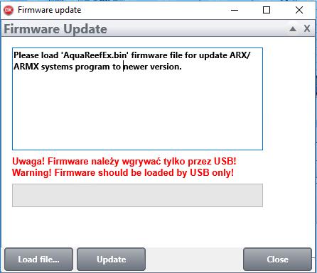 Zmena verzie softvéru v ARMX 35 Vo verzii ARMX V1.XX je možné zmeniť verziu firmvéru samotným užívateľom. Ak chcete zmeniť firmvér, mali by ste:: 1.