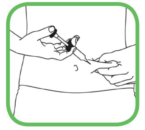 3. Injekčné podanie Injekčnú striekačku netraste. Skontrolujte liek v injekčnej striekačke. - Liek nepoužívajte, ak roztok zmenil farbu, je zakalený alebo v ňom vidíte častice.