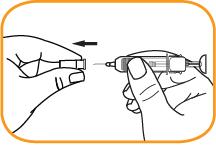 Nepoužívajte injekčnú striekačku, keď bola vypadnutá z obalu. Neodstraňuje kryt z ihly, kým nie ste pripravený na podanie injekcie. Dôkladne si umyte ruky. 2.