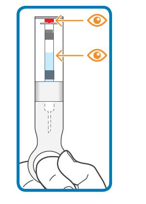 Zatlačte pevne kryt plochým koncovým uzáverom do vstupu (portu) pre liek/injekciu na spodnej strane zariadenia ava - zasunujte ho dovnútra, kým sa neozve