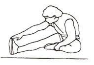 Vnútorná strana stehien Posaďte sa na podlahu a nakloňte kolená smerom von do strán. Pritiahnite chodidlá čo najbližšie k panve a lakťami sa snažte opatrne tlačiť kolená smerom dole k podlahe.