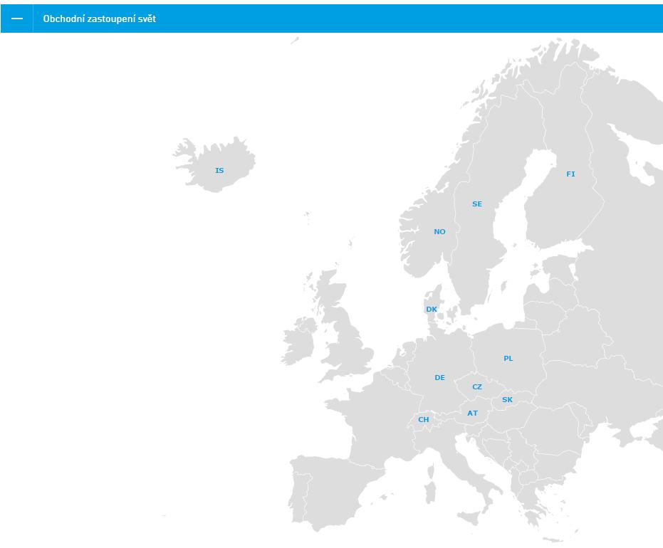 3.6 Obchodné zastúpenie firmy vo svete Na mape na obrázku je možno vidieť všetky štáty, kde má firma Plastkon product s.r.o. svoje obchodné zastúpenie.