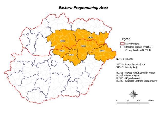 Oprávnené regióny z Východnej programovej oblasti