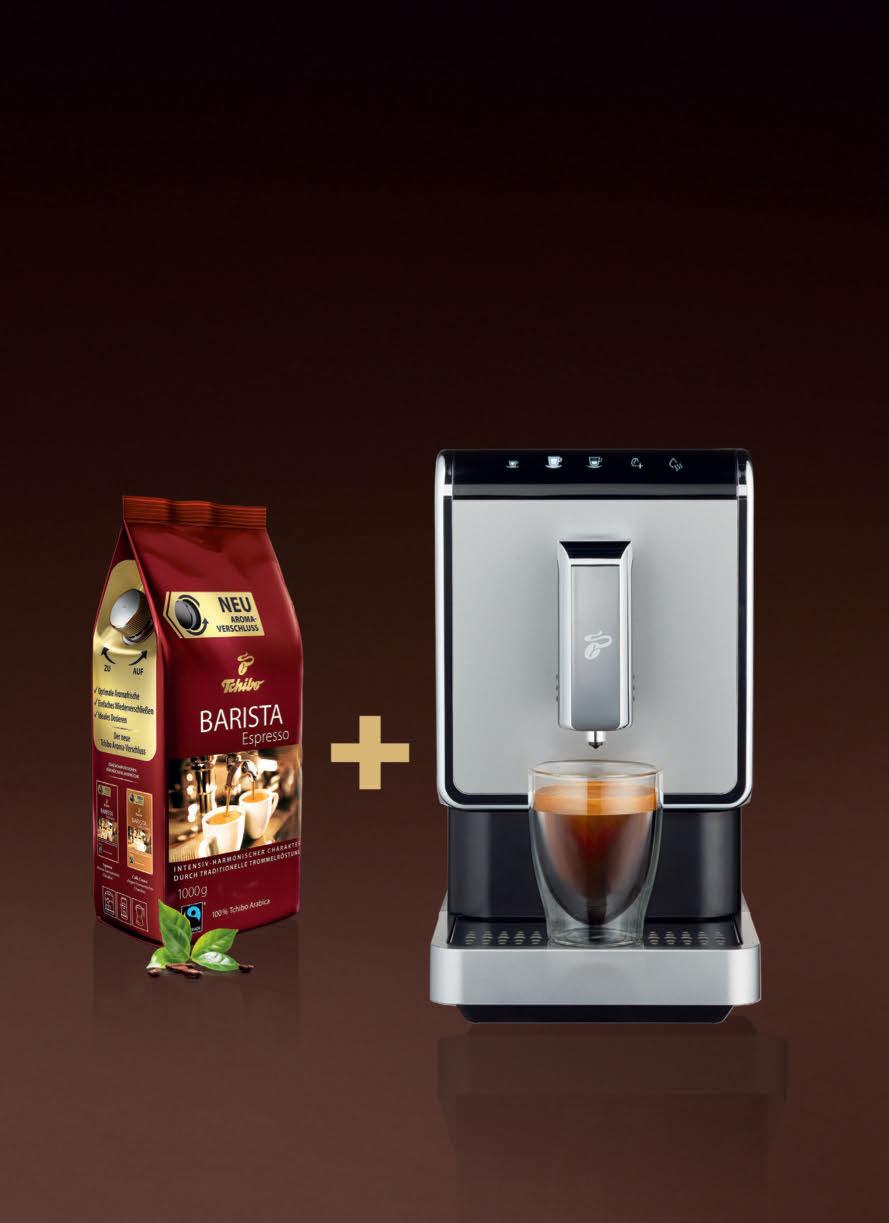 KÁVOVÝ SET BARISTA Akčná Získajte poukážku v hodnote 110 na nový kávovar Tchibo pri nákupe 1 kg kávy Barista.