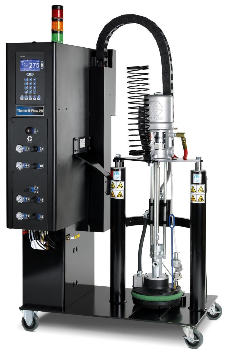 GRACO Therm-O-Flow 20 Mini-5 Systém pre aplikáciu horúcich tavenín z 20 litrových súdkov Systém Therm-O-Flow 20 Mini-5 je určený pre extrudáciu horúcich tavenín.