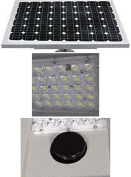 Solárne pouličné osvetlenie 4 Komponenty Integrovaný solárny panel, mikro ovládanie, jednoduché a štýlové Líthiové batérie LiFePO4 s vysokou životnosťou umiestnené sú priamo v telese svetla