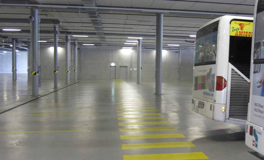 Autobusový terminál vo Švajčiarsku, podlahy vystužené s Fibrofor High Grade 1 kg/m 3