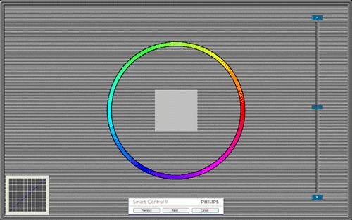 Predchádzajúce tlačidlo je vypnuté až po obrazovku druhej farby. Ďalšia prechádza na nasledujúci cieľ (6 cieľov).