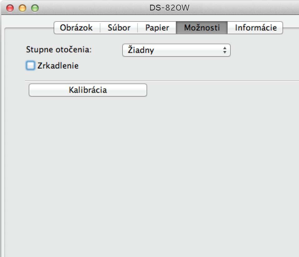 Kalibrácia skenera Kalibrácia pomocou softvéru (pre systém Macintosh) a Kliknite