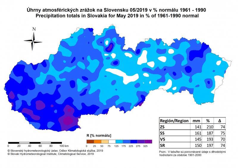 Celkovo na území Prešovského a Košického kraja bol mesiac máj zrážkovo nadnormálny až silne nadnormálny (http://www.shmu.sk/sk/?page=1614).