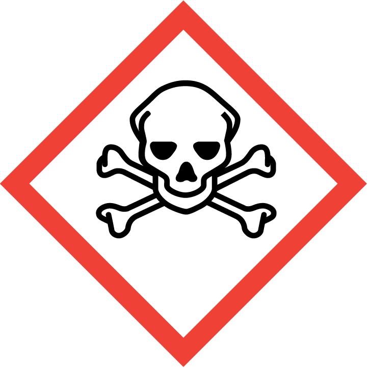 1272/2008 [CLP] Horľavé kvapaliny, kategória nebezpečnosti 3 H226 Akútna toxicita (orálna), kategória nebezpečnosti 3 H301 Akútna toxicita (inhalácia:prach,hmlu) Kategória 4 H332 Vážne