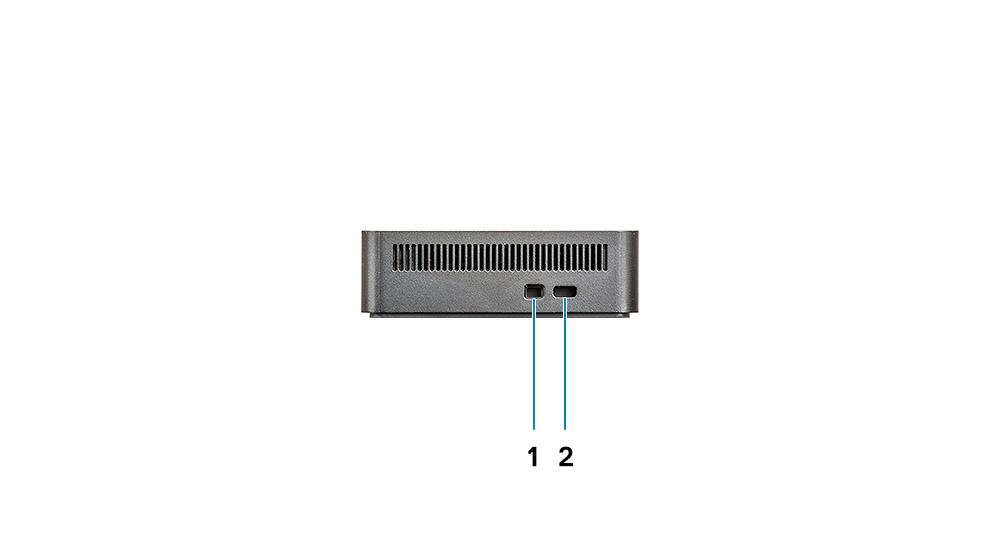 Obrázok 2. pohľad spredu 1 Port USB 3.1 Gen 1/Gen 2 Type-C 2 Port USB 3.