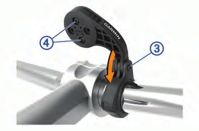 Ak je priemer riadidiel 35 mm, nepoužívajte gumenú podložku. 4 Umiestnite konektor riadidiel okolo riadidiel tak, aby rameno zariadenia bolo nad predstavcom bicykla.
