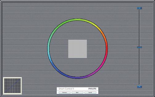 3. Optimalizácia obrazu 1. Sprievodca kalibráciou farieb začína zobrazením Show Me (Ukáž mi). 2. Start (Štart) - týmto sa spustí postupnosť kalibrácie farieb v 6 krokoch. 3.