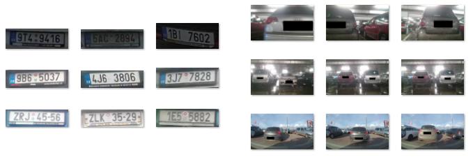 snímok/s z idúceho vozidla, na väčších parkoviskách. Kamera bola umiestnená na bočnom okne vozidla.