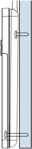 Predný panel Kábel diaľkového ovládania 1 Kábel diaľkového ovládania Diera pre zavesenie diaľkového ovládania Skrutka (Ø3,1 16L) pre zavesenie diaľkového ovládania Diaľkové ovládanie Stena Skrutka