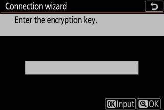 5 Zadajte šifrovací kľúč. Po výzve na zadanie šifrovacieho kľúča pre bezdrôtový smerovač stlačte J a zadajte kľúč tak, ako je to popísané nižšie.