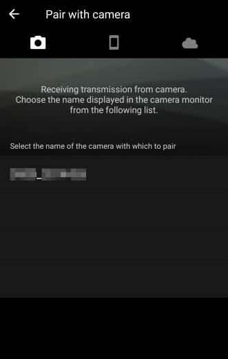 3 Zariadenie Android: Vyberte fotoaparát. Poklepte na názov fotoaparátu. 4 Fotoaparát/Zariadenie Android: Skontrolujte overovací kód.