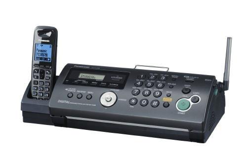 faxy Panasonic KX-FC268CE-T fax s termotlačou na kancelársky papier, bezdrôtový telefón, záznamník : štartovací film - 10m (cca 30 strán) napájací a telefónny kábel držiak papiera na obsluhu