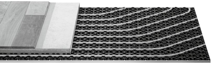 Fonterra Base, 12/15 Systém nopových dosiek pre široké spektrum použitia s PB-rúrami v dvoch rozdielnych rúrových rozmeroch: 12 x 1,3 mm alebo 15 x 1,5 mm.