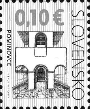 Na známke nominálnej hodnoty 5 centov (1,50 Sk) je rotunda sv. Margity v Šiveticiach. kat. č. 440. Na známke nominálnej hodnoty 10 centov (3 Sk) je kostol sv. Jána Krstiteľa v Sedmerovci Pominovciach.