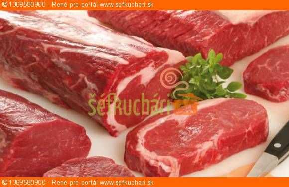 Hovädzie mäso - STEAK Filet = sviečkovica rez hovädzieho mäsa, ktorý sa nachádza pozdĺž oboch strán chrbtice v bedrovom páse.