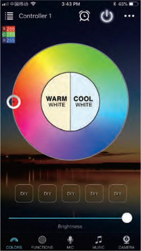 Správa farieb Akonáhle máte pridanej zariadenie môžete ovládať správu farieb a teplotu, podľa toho,