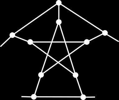 KAPITOLA 4. KLASTRE 32 Heterochróm-1 Klaster heterochróm-1 sa z Petersenovho grafu dostane prerezaním dvoch hrán, ktoré sú vo vzdialenosti 1. Môžu to byť napríklad hrany k a m v Petersenovom grafe.